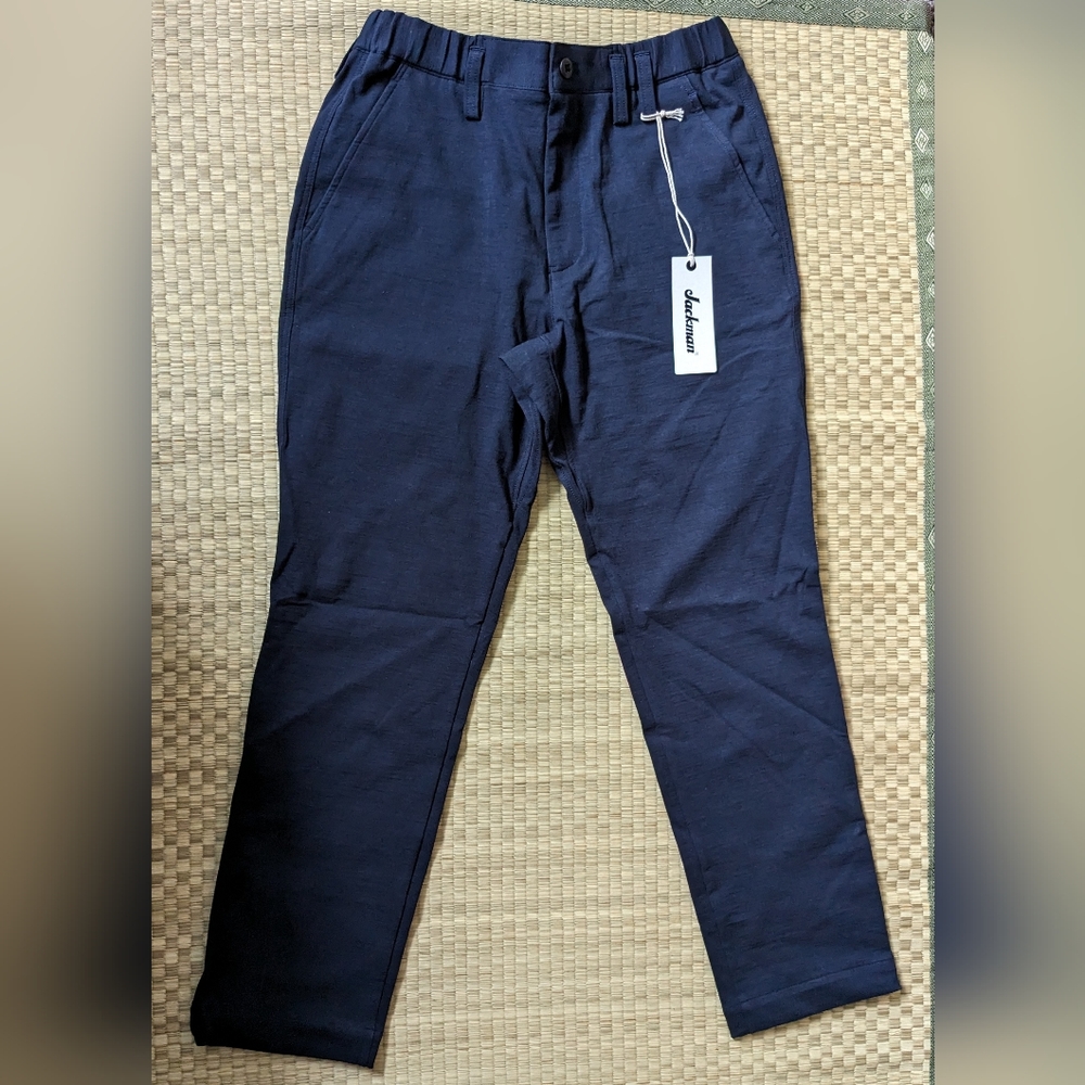 NWT Jackman Tanabe Meriyasu GG Sweat Trousers Navy Men's Size M Made in Japan